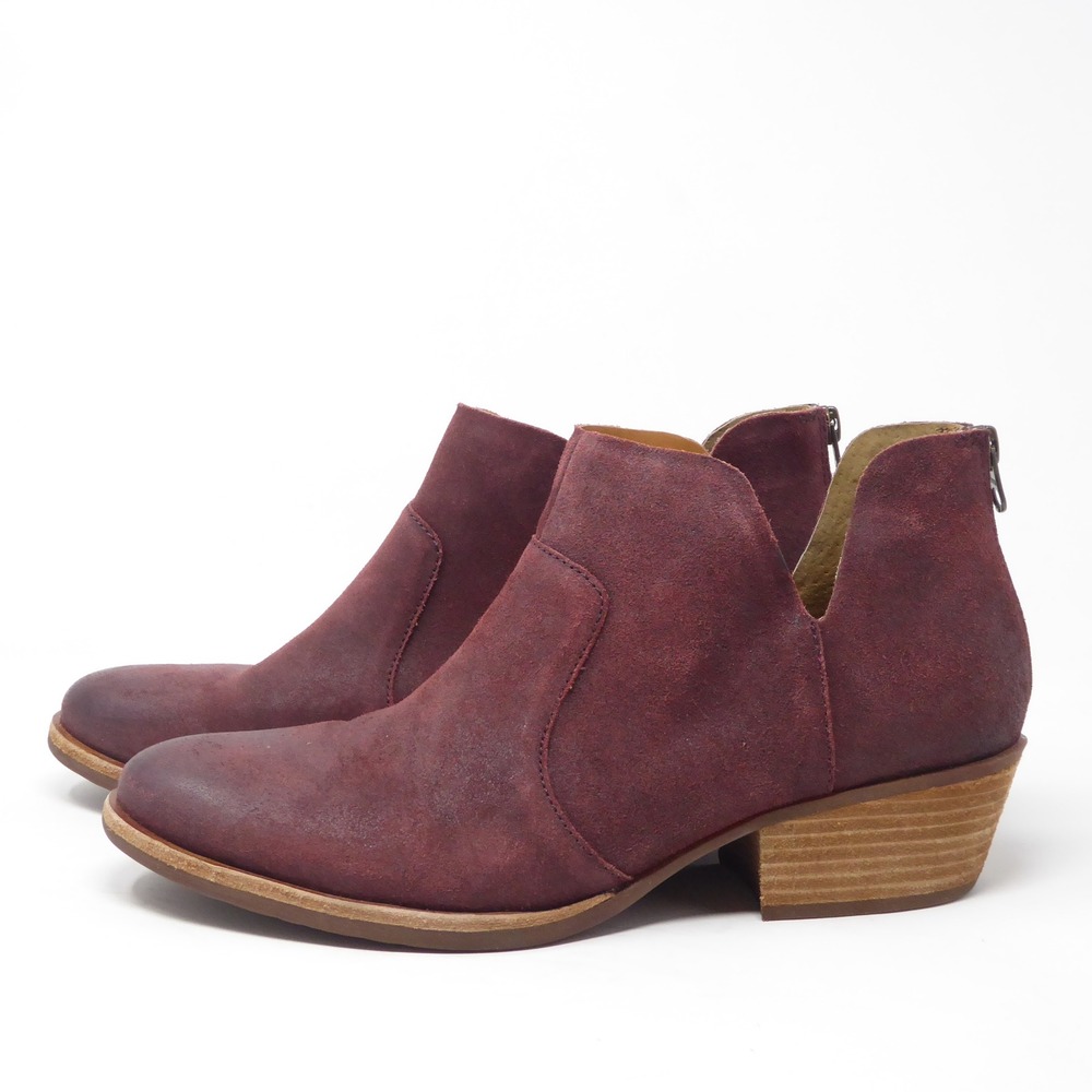 Kork-Ease Skye Womens Booties Burgundy Suede Leather Ankle Boots 10M - Picture 4 of 9